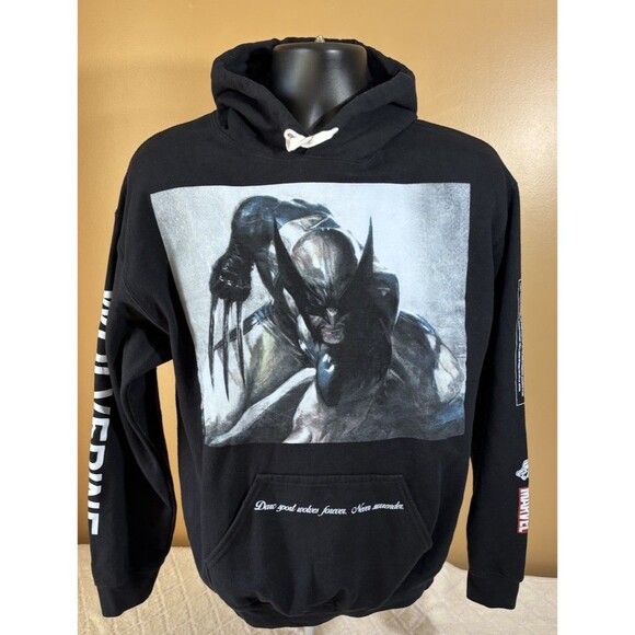 Rare Marvel Dark Sport Hero Elite Series Wolverine X-Men  172/1000 Hoodie Size S - Picture 1 of 16